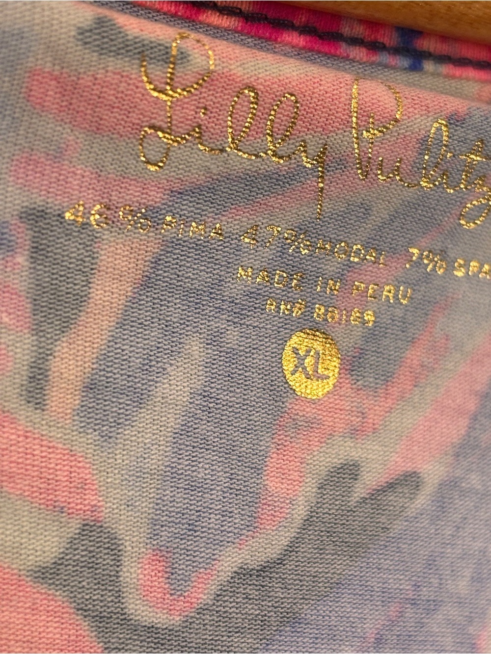 Lilly Pulitzer Mercer Top in Bright Navy Palms Up – Sz L - Picture 7 of 14